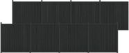vidaXL Hekpaneel 8 stuks 1405 x 186,5 cm WPC en Aluminium Zwart