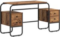 vidaXL Bureau met opslag Oud hout 145 x 50 x 75 cm