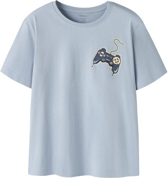 NAME IT Jongens T-shirt Blauw Katoen Ronde hals Printopdruk - maat 146/152
