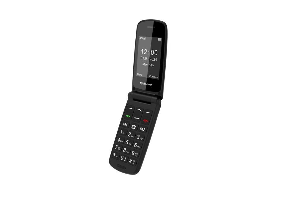 Denver BAS-24800L Seniorentelefoon - 4G, Dual SIM, SOS, FM Radio, Bluetooth, Zwart