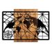 Elegant decoratief houten wandaccessoire, 70 x 99 cm, 100% echt hout (3 cm) en metaal (1,5 mm), unieke walnoot en zwarte afwerking, perfect voor woondecoratie
