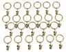 Set van 40 Gordijnringen met Clips in Antiek Messing