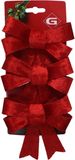 Gerimport Kerstornamenten Strikken - 3x St - Velvet Rood - 10x13 cm - Kerstboomstrikjes
