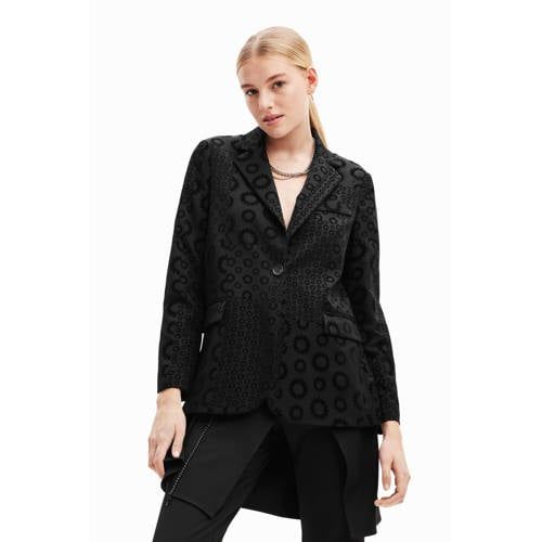 Desigual blazer met all over print - Zwart