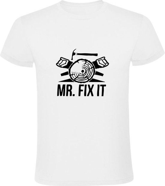 Mr. Fix it T-shirt - Wit - Heren - 3XL