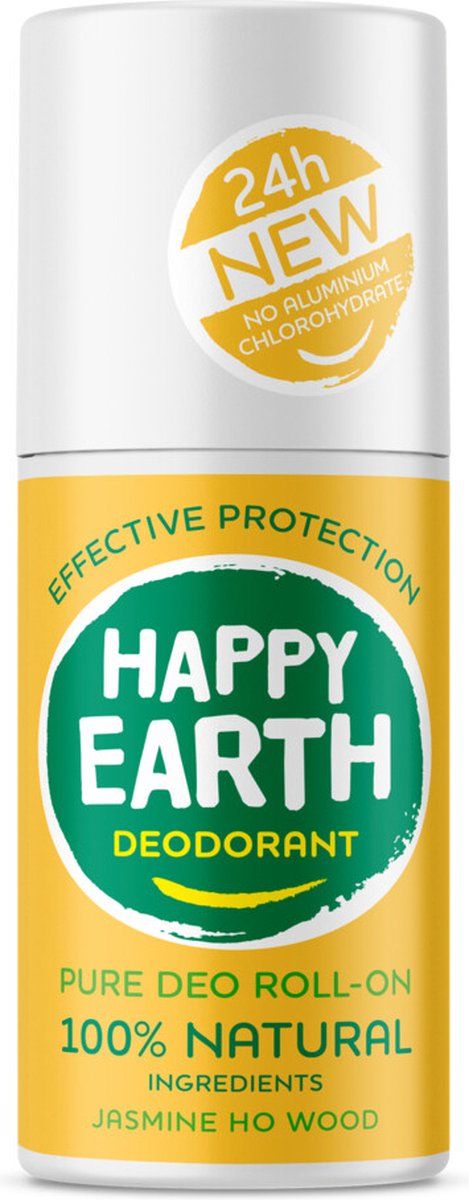 Happy Earth Pure Deo Roll-On Jasmine Ho Wood - 8719324667463