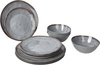 Bo-Camp Halo Servies - 12-delig - Grijs - Melamine