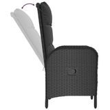 vidaXL 7-delige Tuinset met kussens, polyrattan, zwart