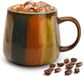 Bol Mug Café grand, céramique, couleurs rétro, comme cadeau, drôle, 480 ml, tasse à thé avec poignée, mugs à café pour café, cappuccino, design d'artiste, tasses à thé pour anniversaires