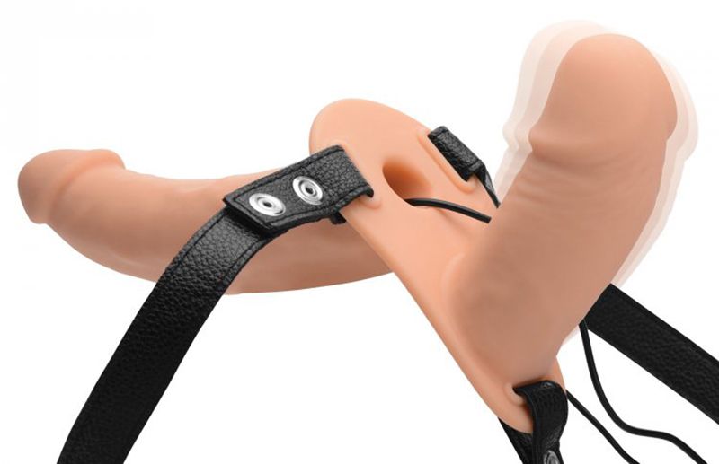 Strap U Power Pegger Dubbele Strap-On Vibrator