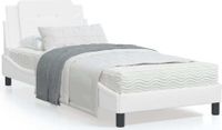Maison Exclusive - Lit avec matelas, Zadar, blanc, 80x200 cm, revêtement en similicuir