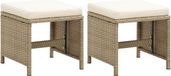 vidaXL Tuinkrukken 2 st met kussens poly rattan beige