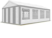 TOOLPORT Feesttent 4x8 m Paviljoen, stevig PVC 600 N zeil, waterdicht, grijs wit