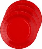 Santex Bordjes karton - 10x - rond - rood - 22 cm - feestbordjes