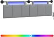 vidaXL Hangend hoofdbord Met LED-verlichting Lichtgrijs Stof