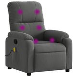 VidaXL Massagestoel Donkergrijs Microvezel