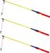 Eddy Toys Lampionstokjes - 3x - rood/blauw/geel - met lichtje - 50 cm