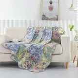 Greenland Home Emma Patchwork Floral Print gewatteerde plaid deken, 60x50 inch, grijs