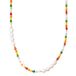 Aviano GmbH Yokoamii Ketting Schakelketting Femme Or Jaune 44 cm Verre Blanc