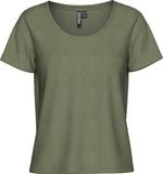PIECES - Pcsophie Ss U-Neck Tee Noos Bc - Dames - Blouse - Viscose/Polyester - Groen - L
