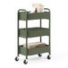 SunnyPoint 3-Tier Delicate Compact Rolling Metal Storage Organizer