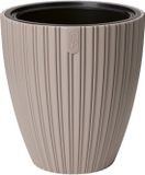 Form Plastic Plantenpot/bloempot Mika - kunststof - taupe - D40 x H42 cm - met binnenpot - rond