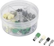 TRU COMPONENTS 739705 Assortiment adereindhulzen 4 mm², 6 mm², 10 mm², 16 mm² Deels geïsoleerd Grijs, Zwart, Ivoor, Groen 100 stuk(s)