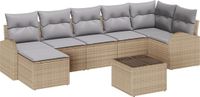 vidaXL Tuinbank Set Beige Polyrotan
