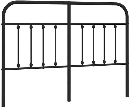 vidaXL Hoofdbord metaal zwart 135 cm