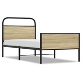 VidaXL Bedframe Sonoma Eiken Metaal 200x200 cm