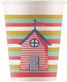 Procos 90235 partybekers huis van karton, 8 stuks, wit, rood, geel