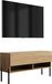 3xE living meuble TV 100 cm, finition chêne "Craft", pieds noirs droits