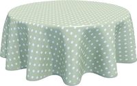 Home Direct Wasdoek tafelkleed afwasbaar rond 140cm punten saliegroen