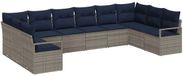 vidaXL Canapé 10 places Polywood Gris