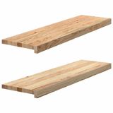 vidaXL - Traptreden - 2 stuks - 90x25x2 cm - onbehandeld massief eikenhout