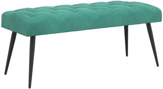 vidaXL Bank met knopen tufting Turquoise 110 x 40 x 46 cm Fluweel