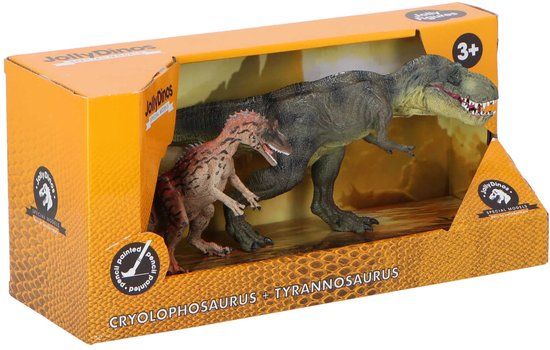 Jollity Works Dinosaurus Speelfiguur - Tyrannosaurus + Cryolophosaurus - 2-pack