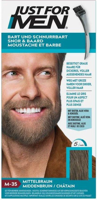 Just For Men Snor & Baard Haarkleuring M35 Middenbruin