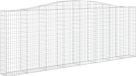 vidaXL Mur en gabion arqué 400x30x140/160 cm fer galvanisé