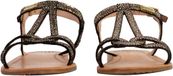 LES M.belarbi Hacklio zwarte leren dames sandalen met glitter