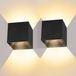 Applique murale - Cube - Lampe d'extérieur - Noir - LED - 10x10cm - 12W