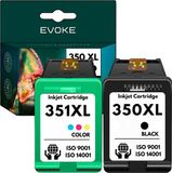 Evoke Printer cartridge set HP 350 + 351 XXL zwarte kleuren inkt 4260 4280 4360 4480 5280 5780