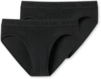 SCHIESSER Jongens Slip 2-pack Zwart Katoen/Elastaan Maat 164