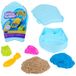 Kinetic Sand Surf 'N Sand Paradise set met opbergdoos in de vorm van een surfplank, 283 g modelleerzand, 3 vormen en gereedschappen, creatief sensorisch speelgoed voor kinderen vanaf 3 jaar