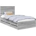 vidaXL Bedframe, couleur gris Sonoma, 100 x 200 cm, en bois de construction