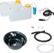12V robinet voor campers, keukenblokken, wastafels, zwart, geïntegreerd, diameter 32 cm