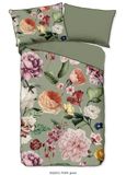 Muller Textiles Descanso Fiori dekbedovertrek 140x220 cm Groen Katoen Satijn