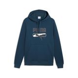 PUMA Sport Logo Play fleece hoodie voor heren L, Midnight Petrol Blue