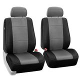 FH Group PU001GRAYBLACK102 Universal Fit Front Set Grijs Zwart Automotive Stoelhoezen past op de meeste auto's, SUV's en vrachtwagens (Faux Leer, Set van 2)