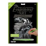 Royal & Langnickel Zilverkleurige set met pinguïn gravure DIN A4